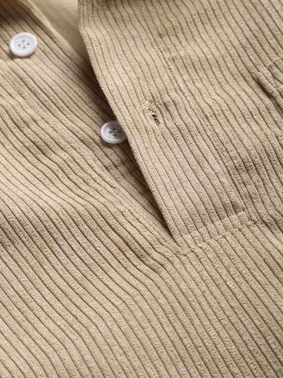 Miesten Puolinappi Corduroy Paita