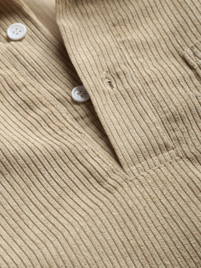 Miesten Puolinappi Corduroy Paita