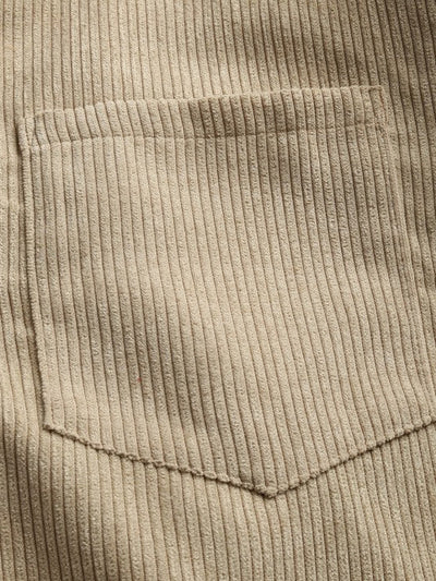 Miesten Puolinappi Corduroy Paita