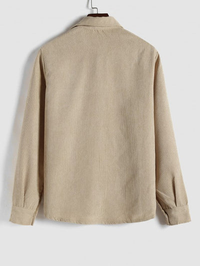 Miesten Puolinappi Corduroy Paita