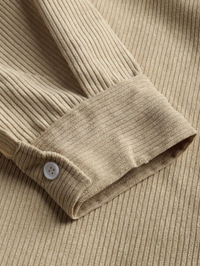 Miesten Puolinappi Corduroy Paita