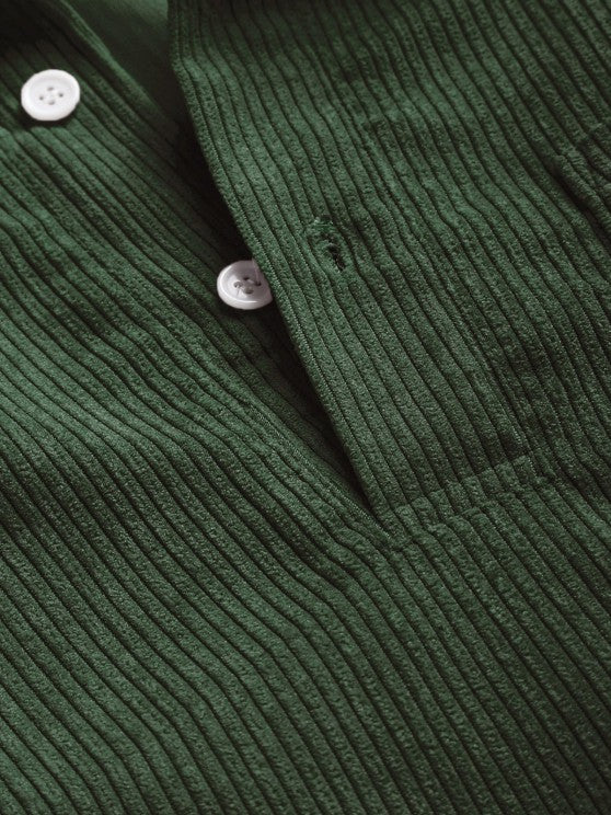 Miesten Puolinappi Corduroy Paita