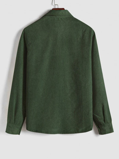 Miesten Puolinappi Corduroy Paita
