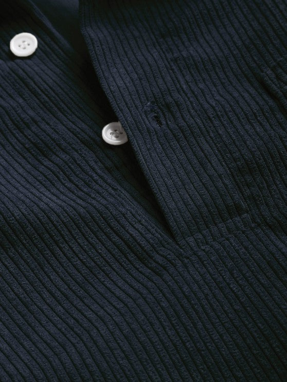 Miesten Puolinappi Corduroy Paita