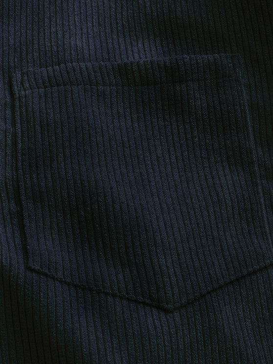 Miesten Puolinappi Corduroy Paita