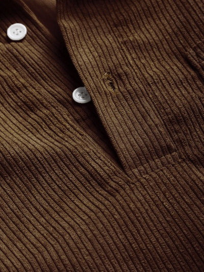 Miesten Puolinappi Corduroy Paita