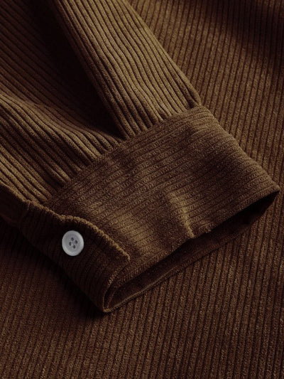 Miesten Puolinappi Corduroy Paita