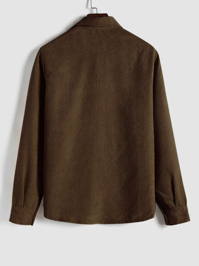 Miesten Puolinappi Corduroy Paita