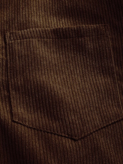 Miesten Puolinappi Corduroy Paita
