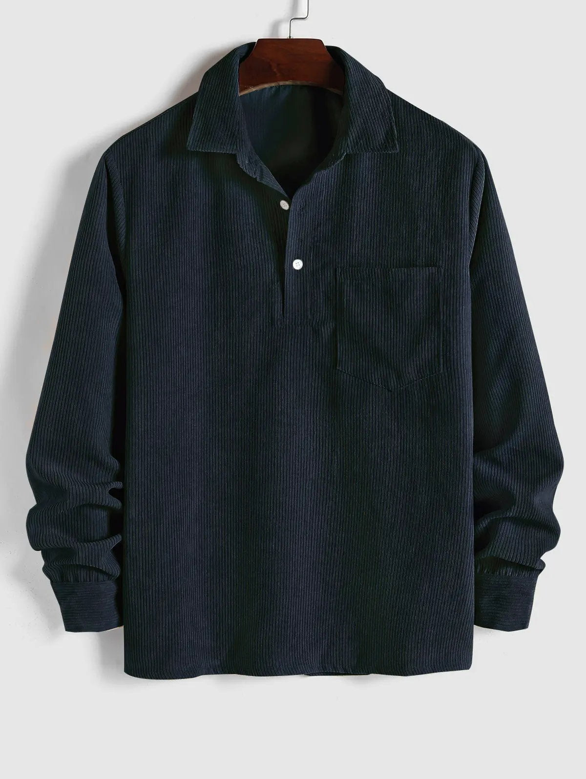 Miesten Puolinappi Corduroy Paita