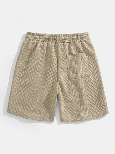 Geometrinen Timanttikuvioitu Polo & Shortsit -setti