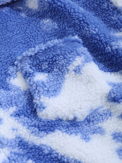 Miesten värikäs Tie-Dye Fly pörröinen napit takki