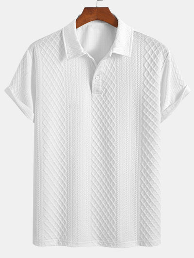 Geometrinen Timanttikuvioitu Polo & Shortsit -setti