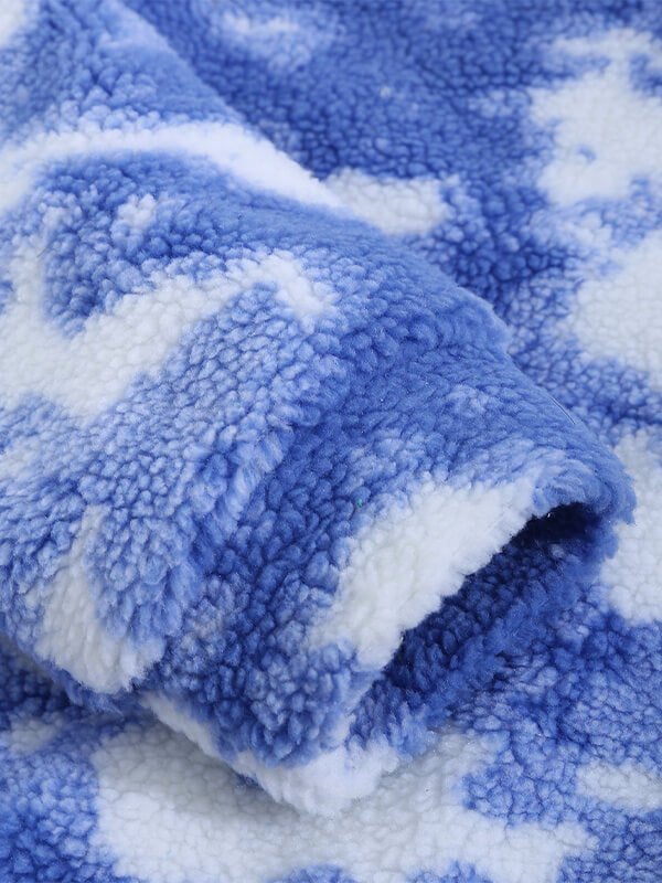 Miesten värikäs Tie-Dye Fly pörröinen napit takki