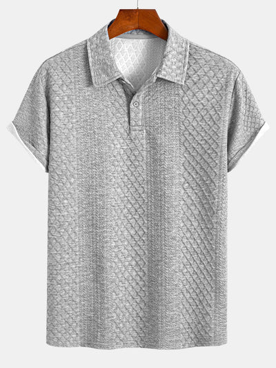 Geometrinen Timanttikuvioitu Polo & Shortsit -setti