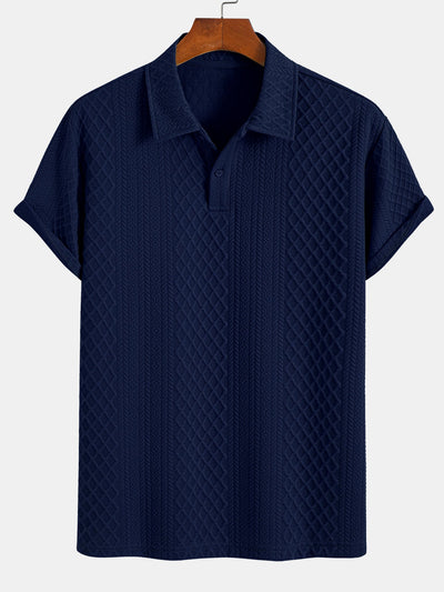 Geometrinen Timanttikuvioitu Polo & Shortsit -setti