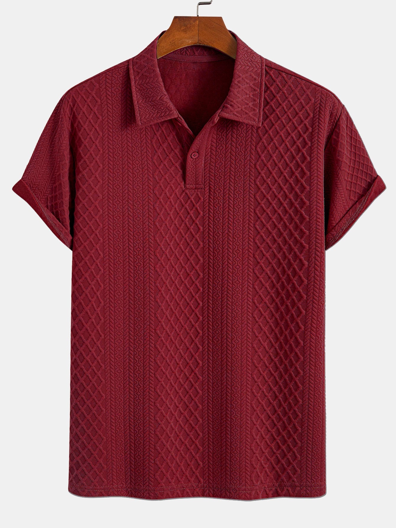 Geometrinen Timanttikuvioitu Polo & Shortsit -setti