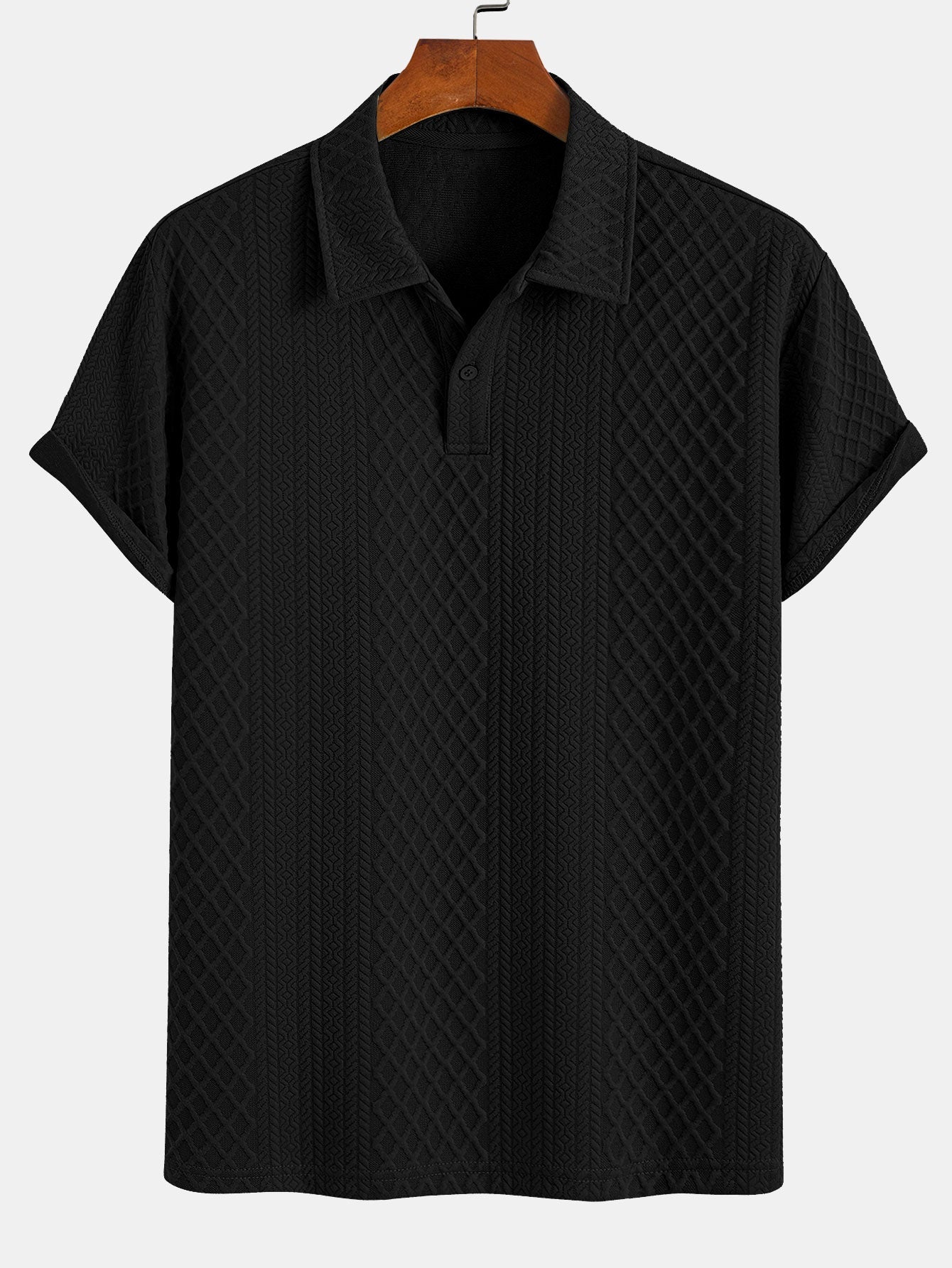Geometrinen Timanttikuvioitu Polo & Shortsit -setti