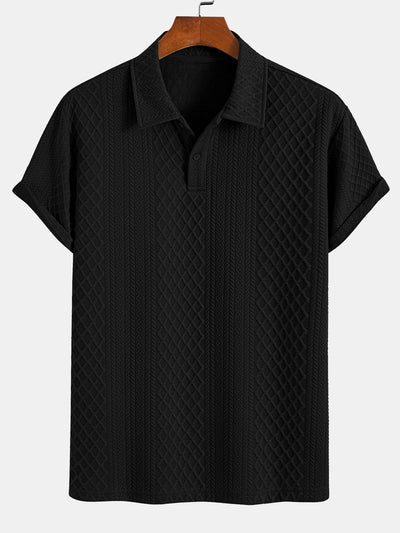 Geometrinen Timanttikuvioitu Polo & Shortsit -setti
