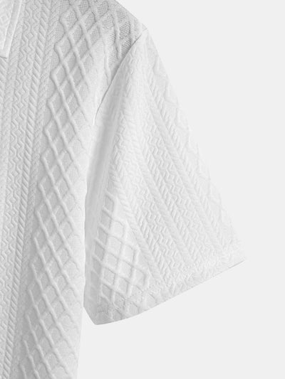 Geometrinen Timanttikuvioitu Polo & Shortsit -setti